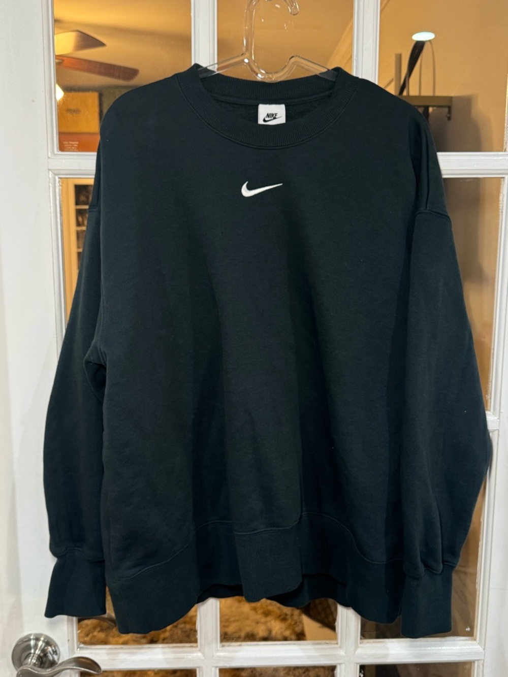 Nike Dark Green Crewneck Sweatshirt with White Swoosh - Picture 3 of 5